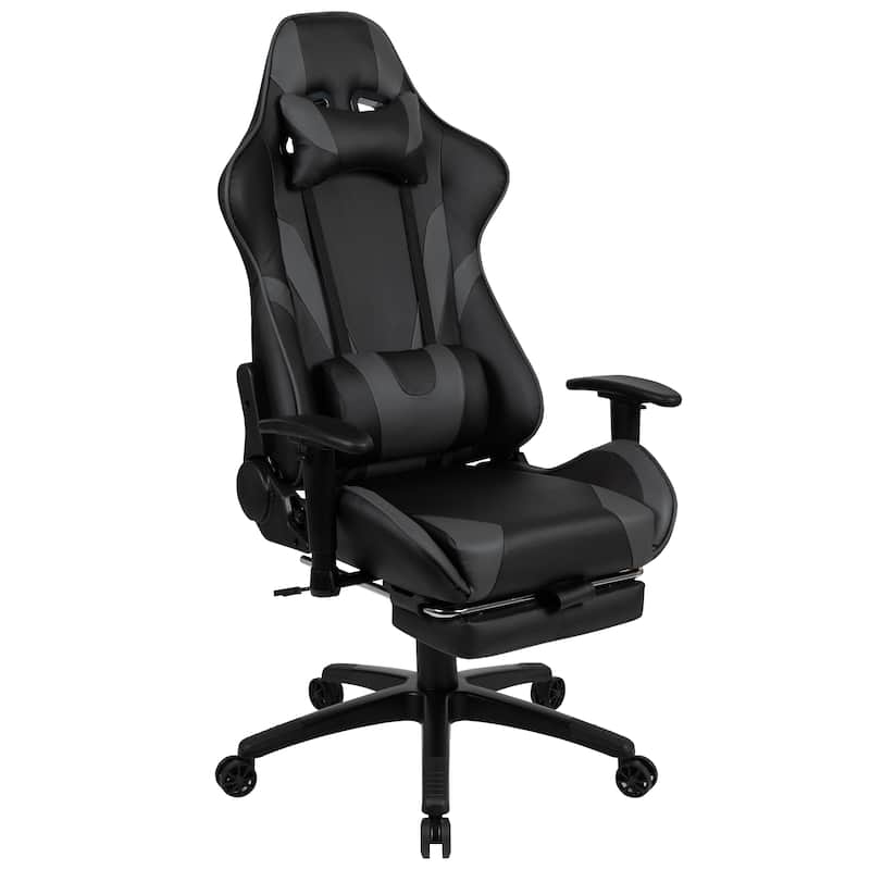 Gaming Desk Set - Cup/Headset Holder/Reclining & Footrest