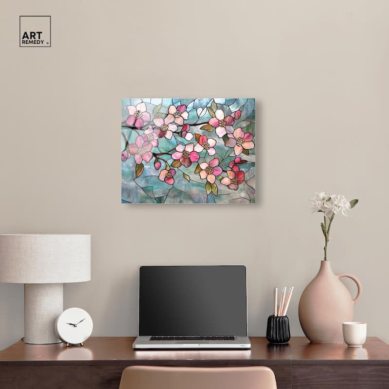 Shimmering Spring Blossoms I Acrylic by Art Remedy, Ready to Hang