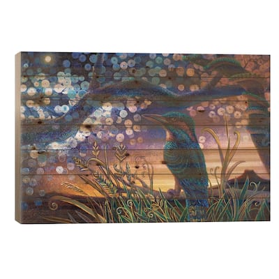 Kookabura Nightndayle Print On Wood by Iris Scott - Multi-Color