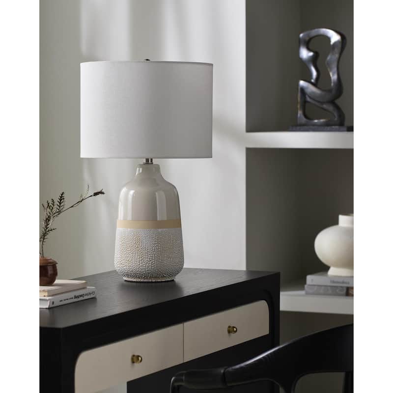 Livabliss Togo Global Accent Table Lamp - 24"H x 14"W x 14"D - White
