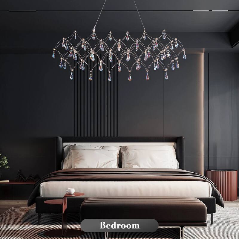 KAYLA Modern Crystal Chandelier - Luxury LED Pendant Ceiling Light