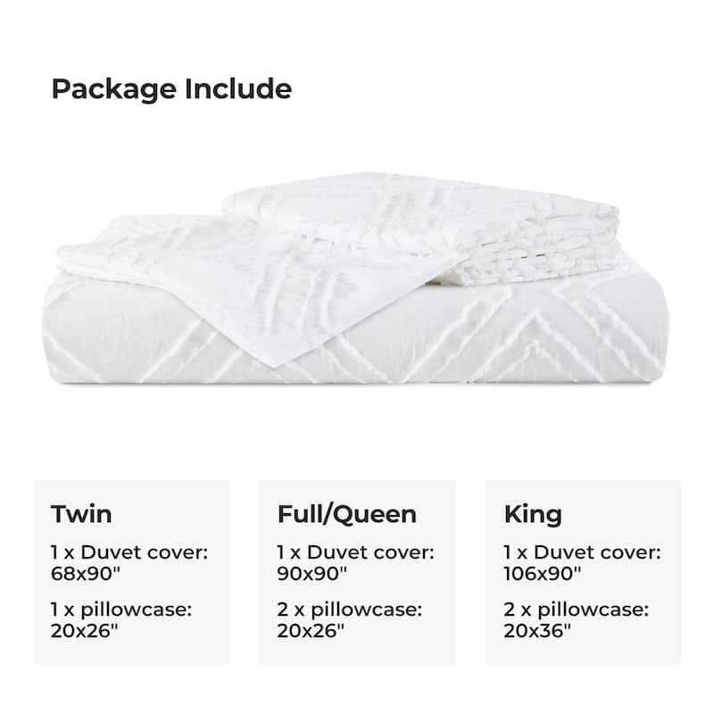 Soft Microfiber Clipped Duvet Cover & Pillowcase Set