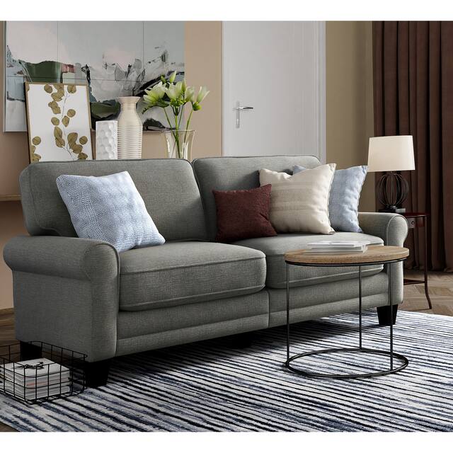 Serta Copenhagen 73" Sofa Couch for Two People, Pillowed Back Cushions and Rounded Arms, Durable Modern Upholstered Fabric