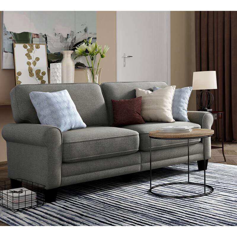 Serta Copenhagen 73" Sofa Couch for Two People, Pillowed Back Cushions and Rounded Arms, Durable Modern Upholstered Fabric