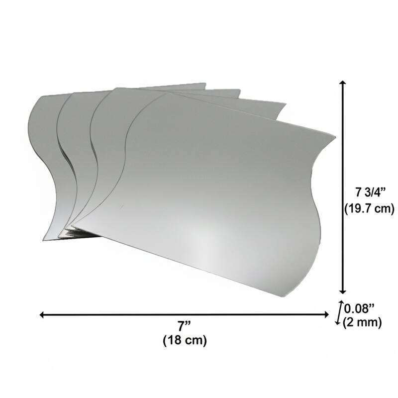 Small Decorative Wall Self Adhesive Shaped Mirrors - Set of 4