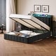 preview thumbnail 39 of 58, Bed Frame with Lift Up Storage, Upholstered Velvet Platform Bed with Storage Headboard