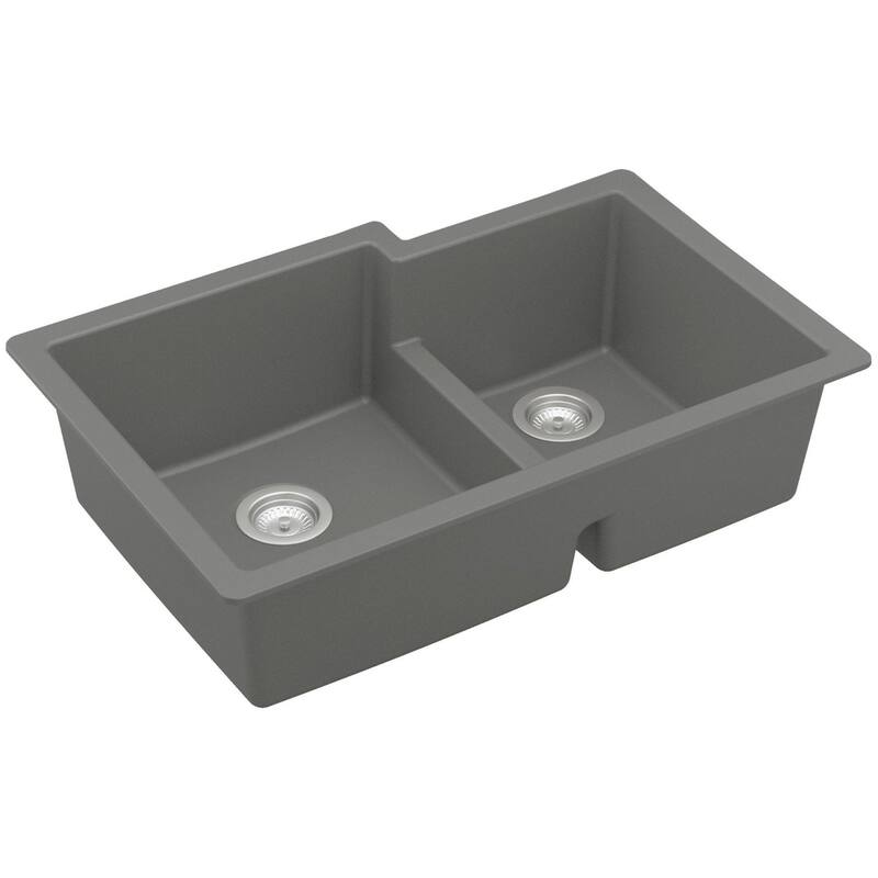 Karran USA QU-811 Quartz QU 32" Undermount Double Basin Quartz - Grey