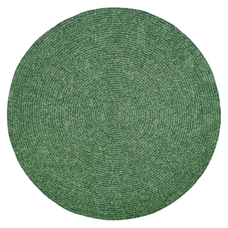 Better Trends Chenille Tweed & Solid Braid 100% Polyester Stain Resistant, Double Sided Reversible Indoor Area Rug - 96" Round - Diluth Green
