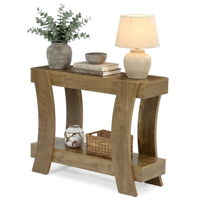 41.34" Farmhouse Console Table, Long Sofa Table Behind Couch - Brown