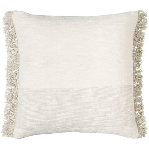 Blaisdon Fringed Woven Cotton 18-inch Throw Pillow