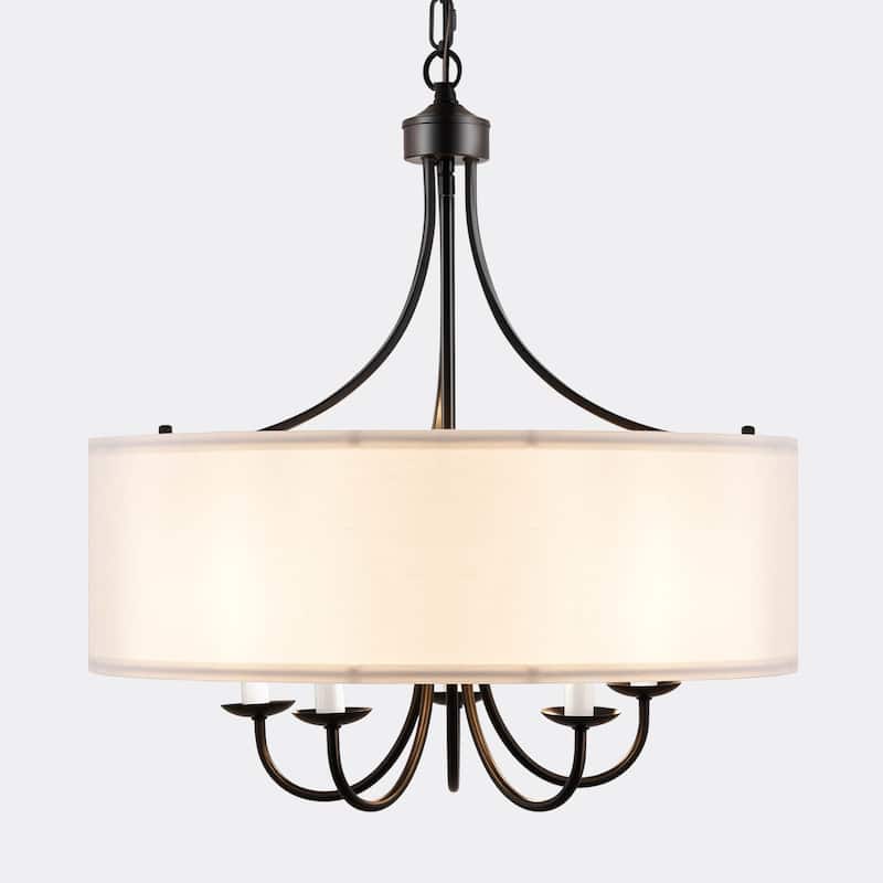 Modern Drum Light Chandelier Industrial Dining Room Light Fixtures