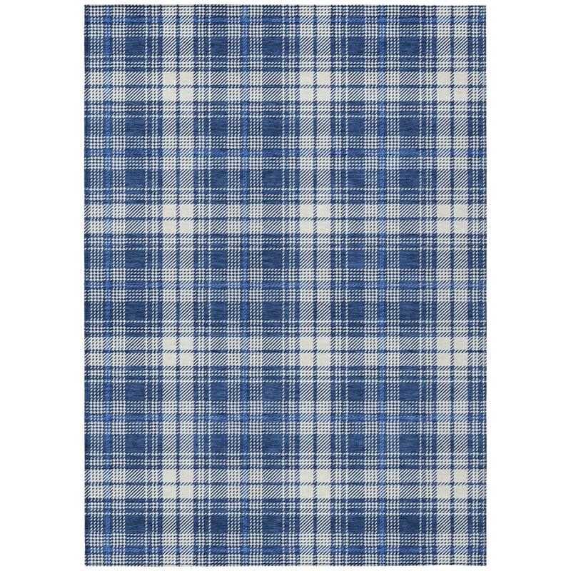 HomeRoots Plaid Transitional Rectangle Outdoor Rug