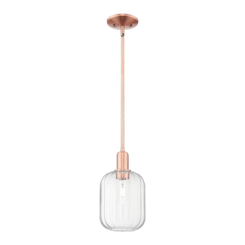 Innovations Lighting 716-1S-12-7 Preston Pendant Preston 7" Wide Mini - Antique Copper / Clear