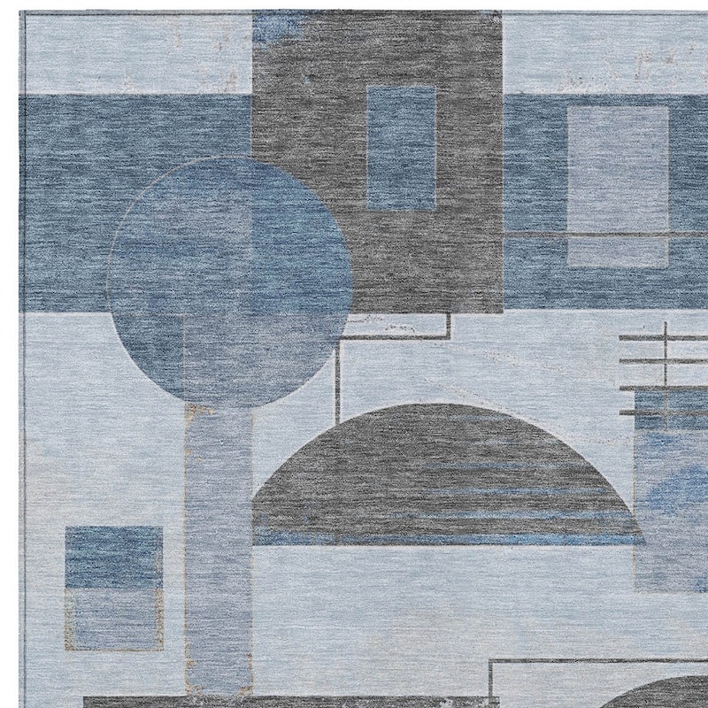 HomeRoots Geometric Modern Rectangle Outdoor Rug