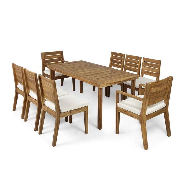 Shop Nestor Outdoor 6 Seater Acacia Wood Expandable Dining Set By