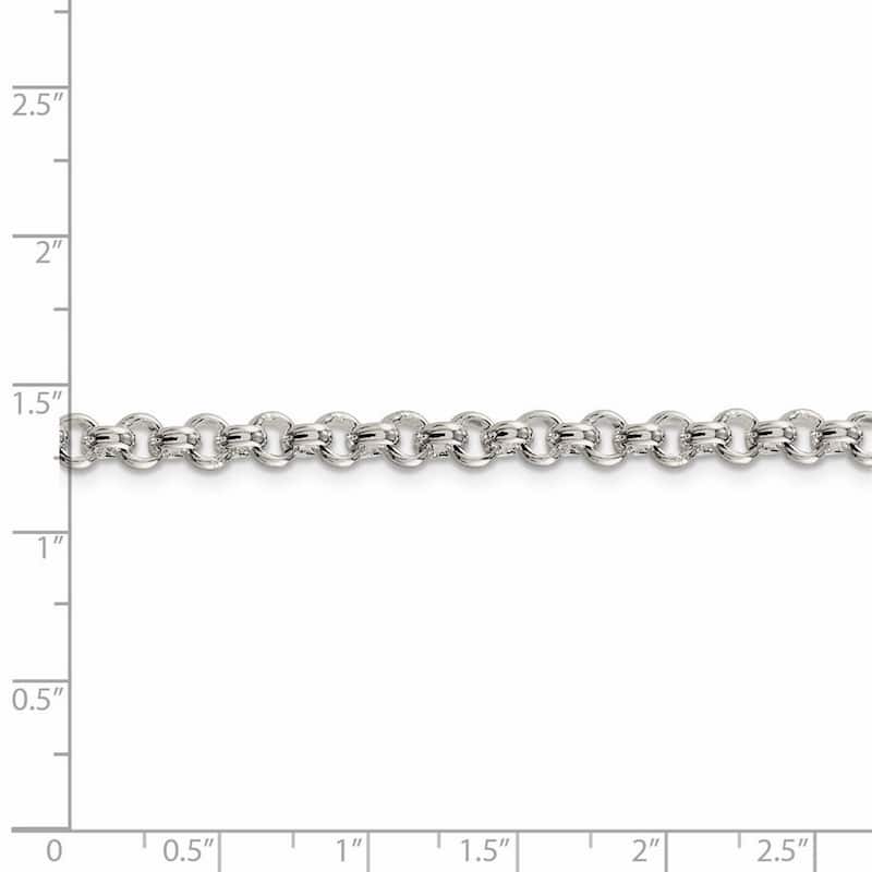 Curata 925 Sterling Silver Solid Polished 5mm Rolo Chain Necklace (Lobster)w