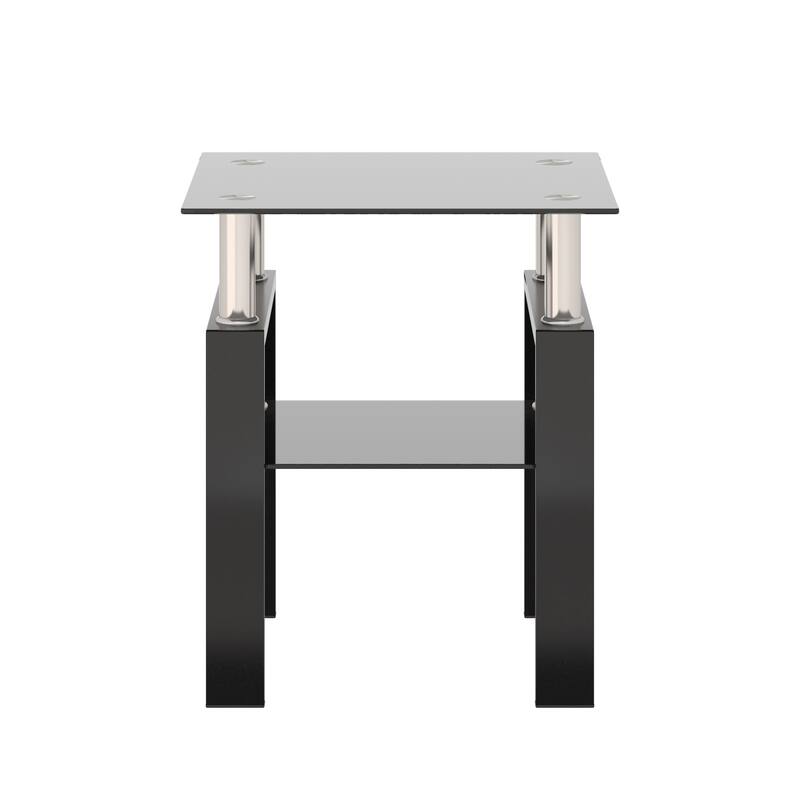 1-Piece Modern Tempered Glass Tea Table Coffee Table End Table
