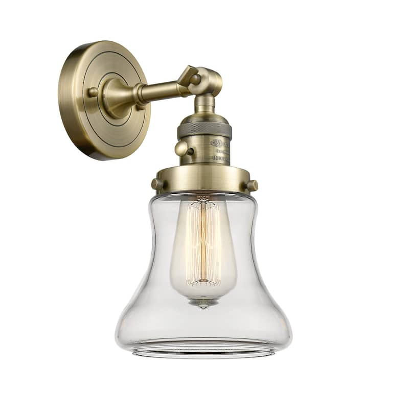 Innovations Lighting Bellmont Single Light 11" Tall Bathroom Sconce - - Antique Brass / Clear