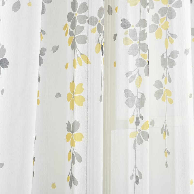 Lush Decor Weeping Flower Sheer Window Curtain Panel Pair - 84" x 38"