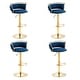 preview thumbnail 102 of 155, Velvet Upholstered Adjustable Bar Stool Swivel Counter Chair Set of 2