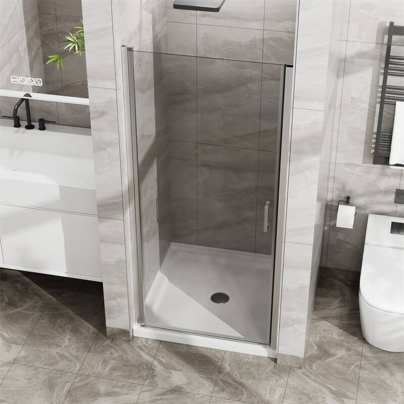 34"x 72" Pivot Shower Door Combo w/35.4" White Acrylic Shower Base