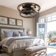 preview thumbnail 10 of 42, Oaks Aura 5-Light Farmhouse Wood Chandelier, Drum Chandelier for Dining Room Height Adjustable