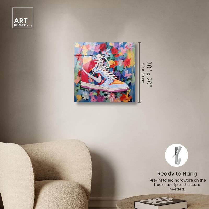 Whimsical Sneaker Acrylic by Art Remedy, Ready to Hang