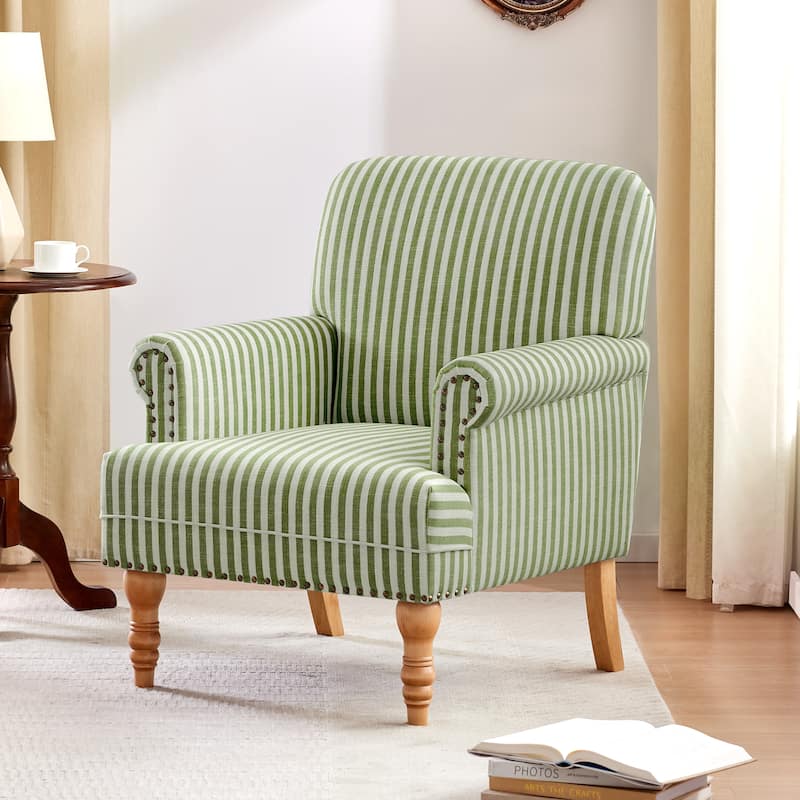 Rolled Armchair Accent Chair Set of 2 Blue/ Grey/ Brown