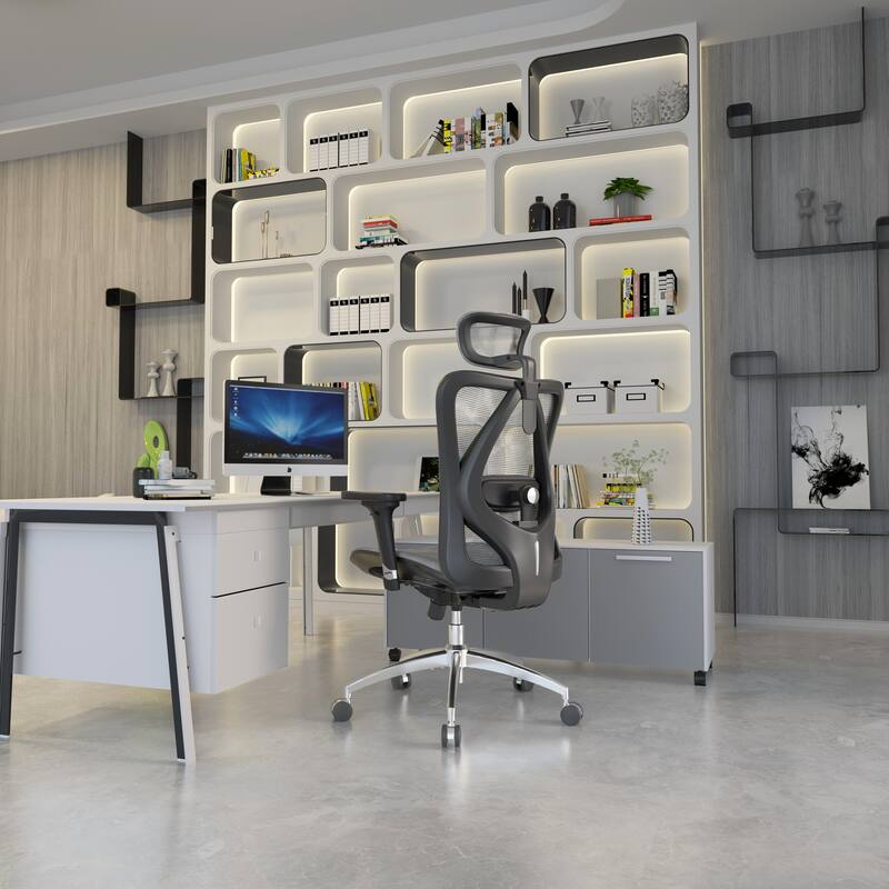 SIHOO Ergonomic Office Chair Mesh High Back Desk Chair Computer Chair,300lb, Black - 64*70*123