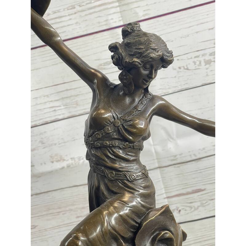 Claire Colinet Bronze Dancer Statue Music Lover Sexy Woman Sculpture Decor