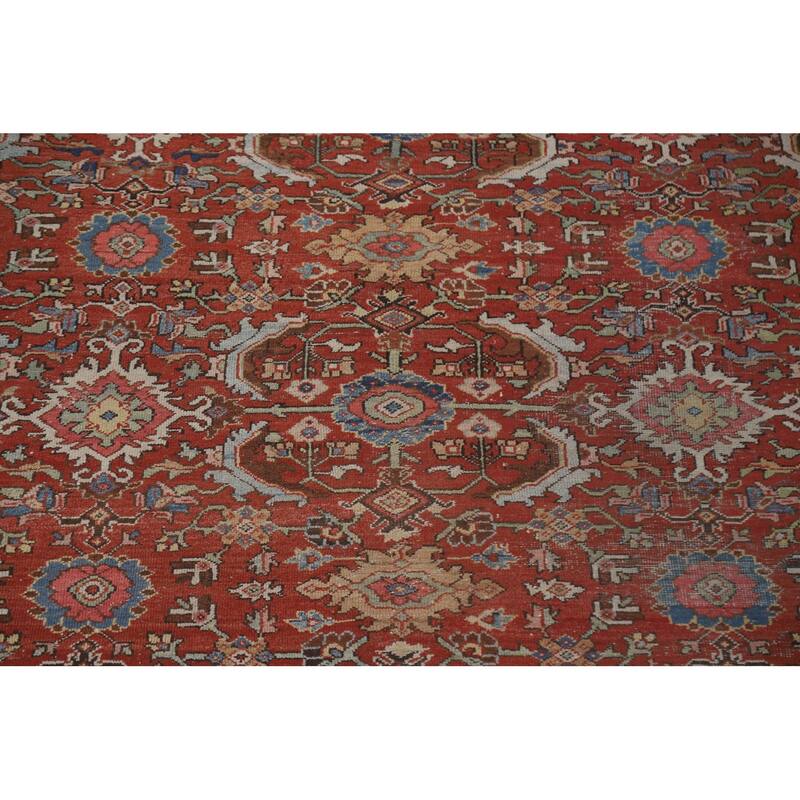 Pre-1900 Antique Mahal Persian Area Rug Handmade Wool Carpet - 7'11"x 11'2"