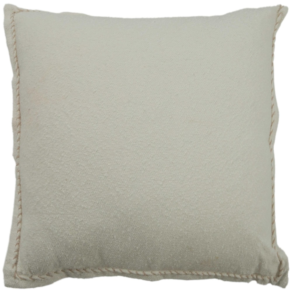 Rizzy Home Solid Throw Pillow with Whipstiched Edge