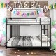 preview thumbnail 1 of 6, Full Over Full Metal Bunk Bed Frame With Safety Guard Rails,Easy Assembly Black Black