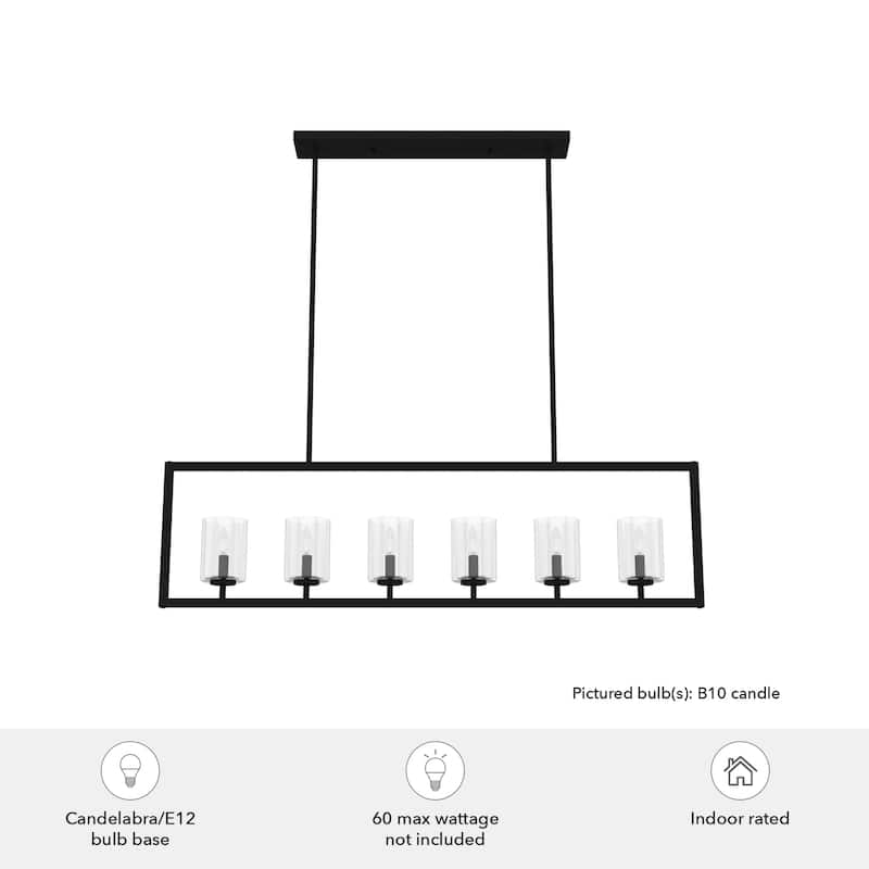 Hunter Kerrison Geometric Pendant - Seeded Glass - Square or Linear - Dining Room, Entry, Island - Contemporary, Industrial