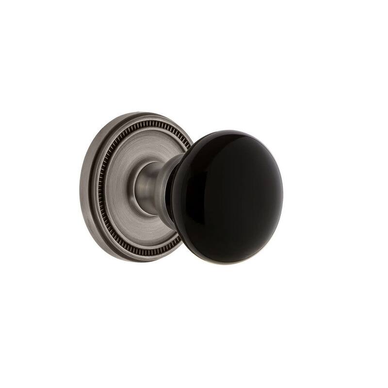Grandeur Soleil Solid Brass Rose Single Dummy Door Knob with Coventry - Antique Pewter