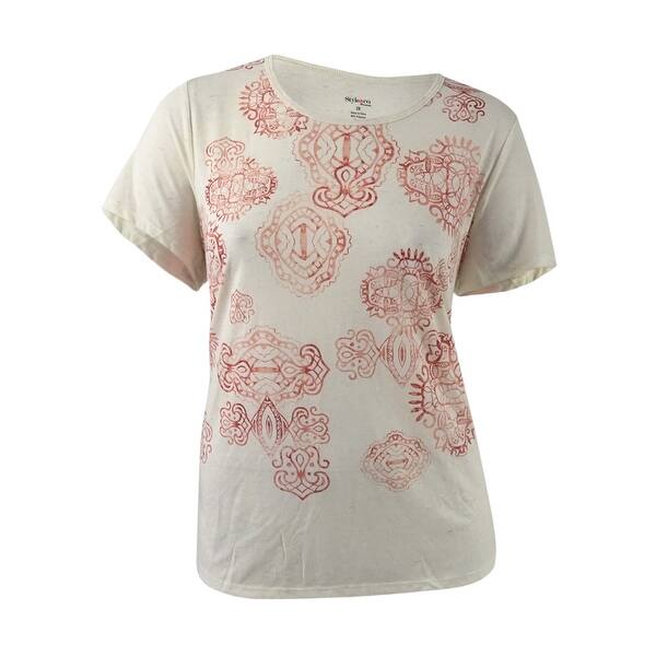 Shop Style Co Women S Plus Size Boho Print Top 2x White