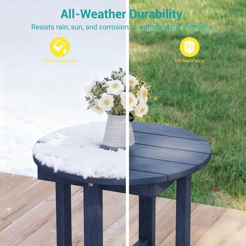 HDPE All-weather Outdoor Side Table, Easy Install Patio Table