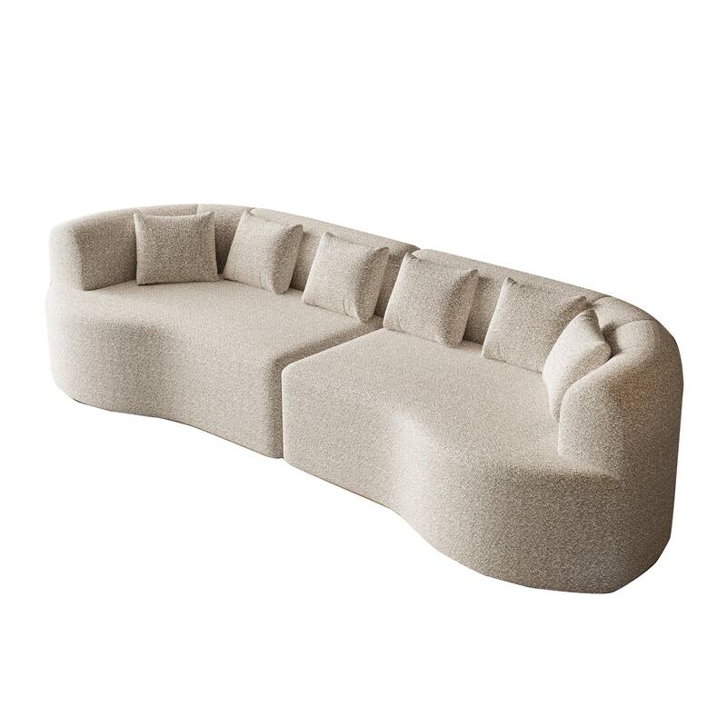 Oversized Cloud-Like Lounge Sofa, Sleeper Sofa with 6 Pillows, Four-Seater Loveseat Recliner Sofa with Deep Seat