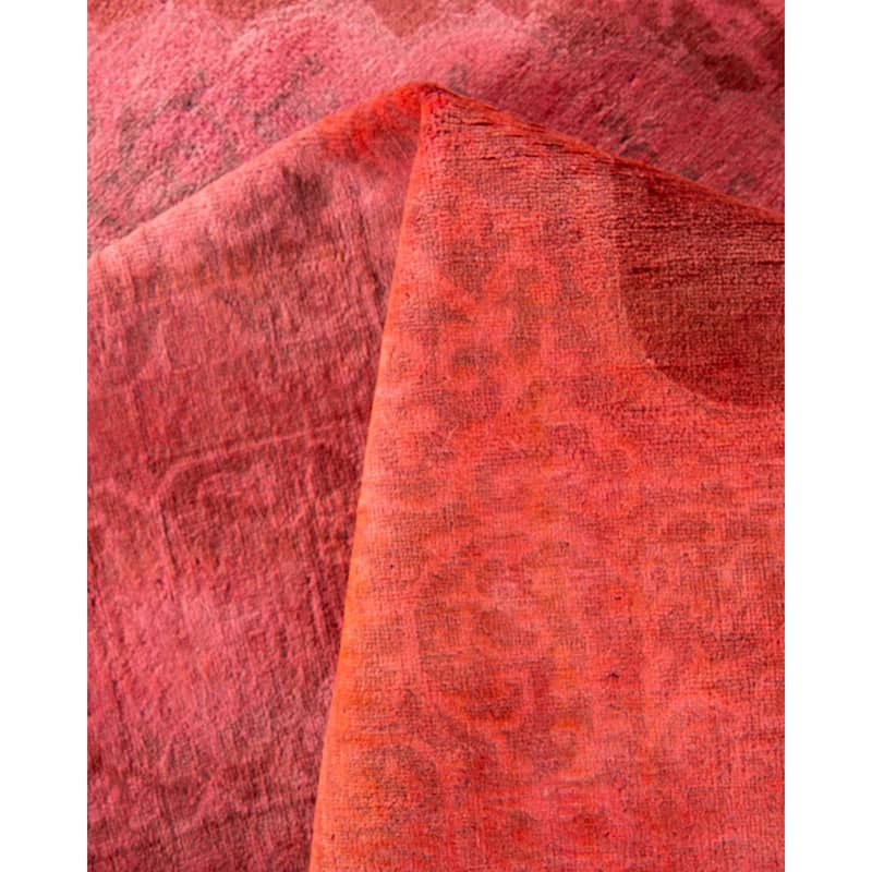 Fine Vibrance, One-of-a-Kind Hand-Knotted Area Rug - Pink, 6' 3" x 9' 3" - 6' 3" x 9' 3"