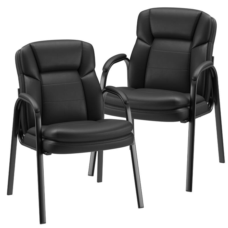 Ergonomic Guest Chairs with PU Leather Upholstery & Steel Frame