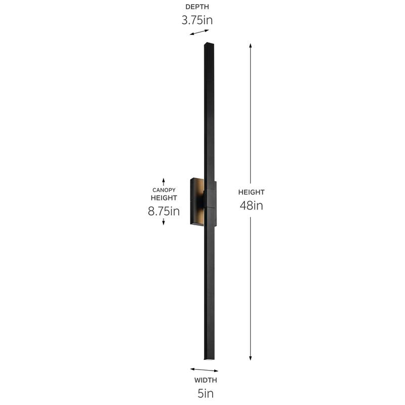 48" Outdoor LED Wall Light - Textured Black