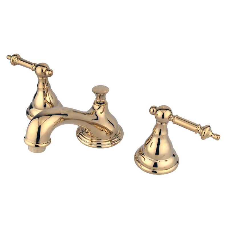 Kingston Brass 1.2 GPM Widespread Bathroom Faucet with Pop-Up Drain - Polished Brass