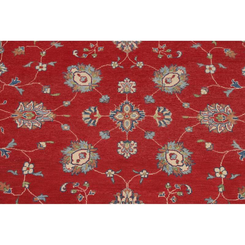 Red Oushak Oriental Area Rug Handmade Wool Carpet - 6'7" x 9'8"