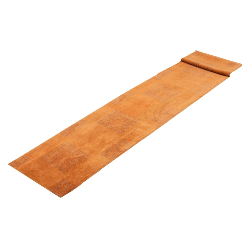 ECARPETGALLERY Hand-knotted Opulence Copper Wool Rug - 2'1 x 11'3