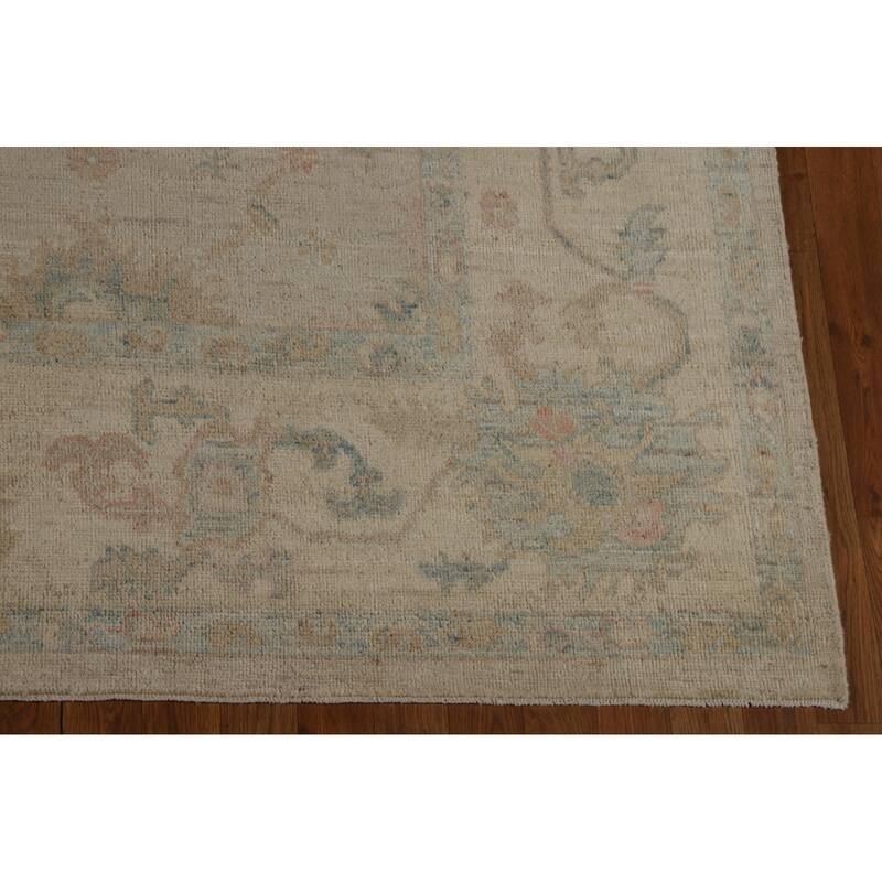 Vegetable Dye Oushak Turkish Area Rug Handmade Wool Carpet - 7'11" x 9'10"