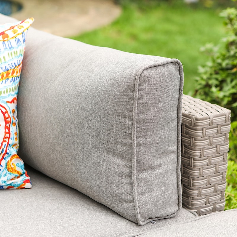COSIEST 2-piece Outdoor Loveseat Wicker Sectional Sofa Set