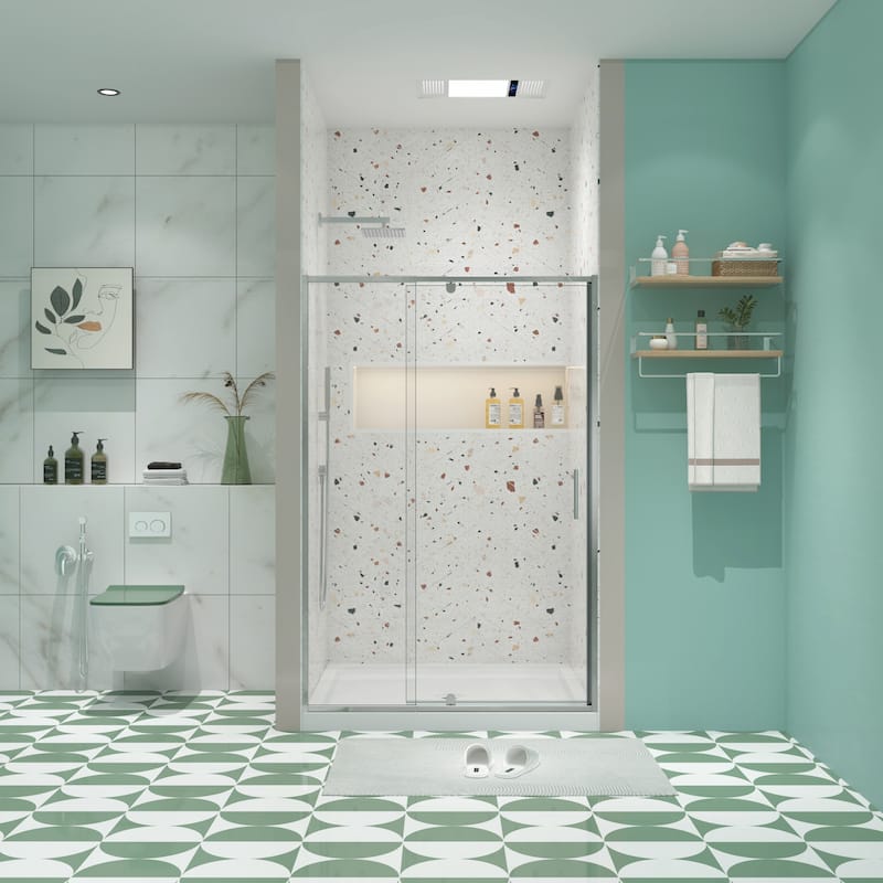 Versatile Pivot Swing Shower Door with Advanced Design for Enhanced Shower Experience - Chrome