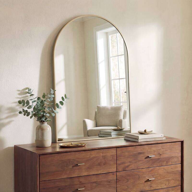 JONATHAN Y Elodie Arched Metal Framed Wall Mounted Mirror