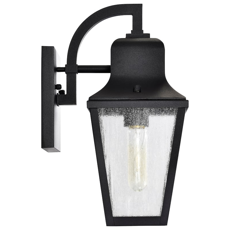 Lawrence 1 Light Small Wall Lantern Matte Black with Clear Seeded Glass