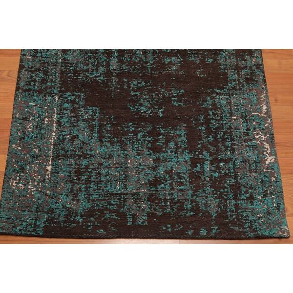 Shop Hand Made Erased Pattern Teal Brown Flatweave Area Rug Polypropylene Modern Contemporary Oriental Area Rug 3x5 3 X 5 On Sale Overstock 31523643